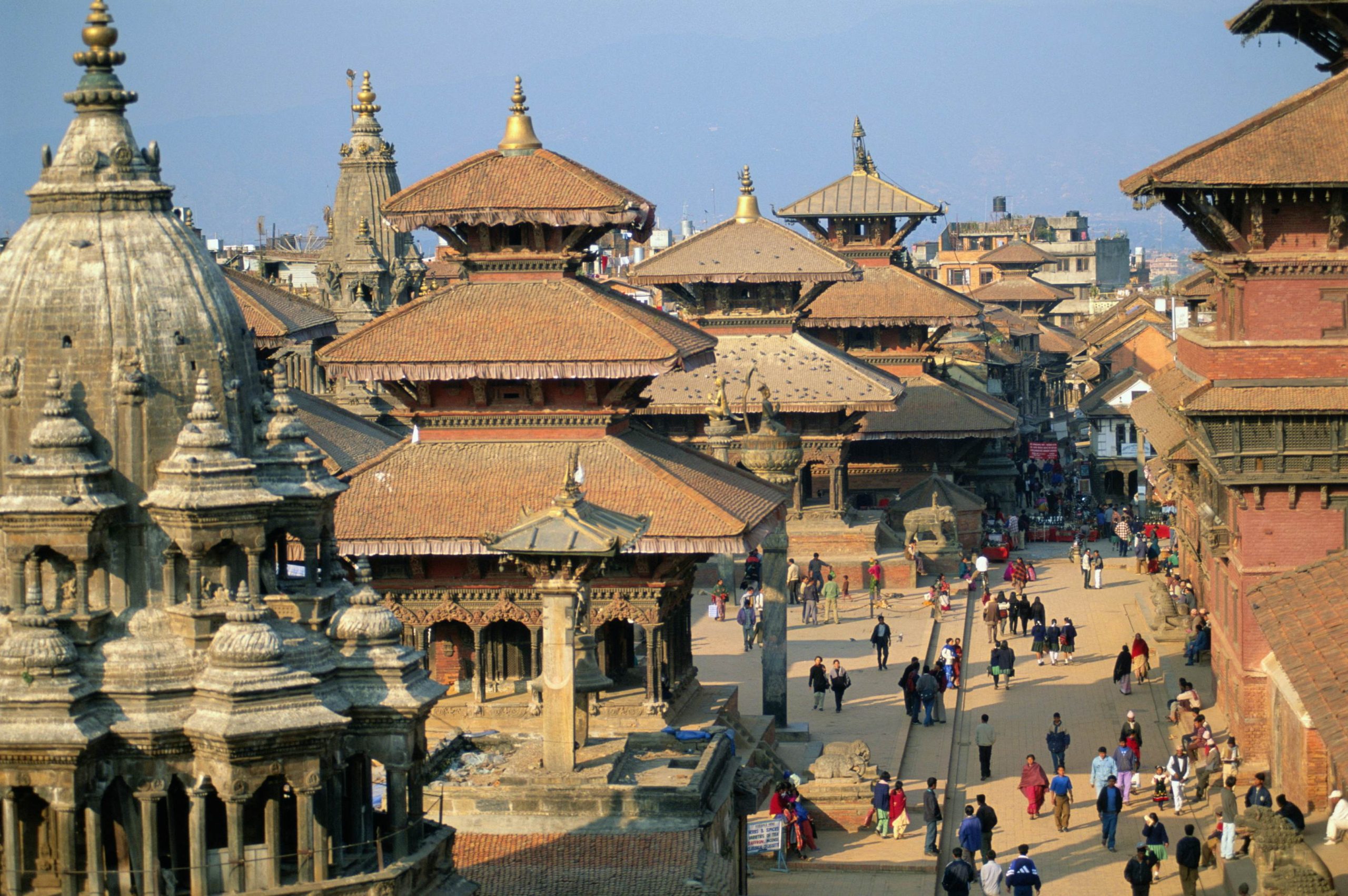 Colorful celebration during Rato Machhindranath Jatra festival in Patan.